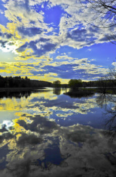 Blue sky sunset